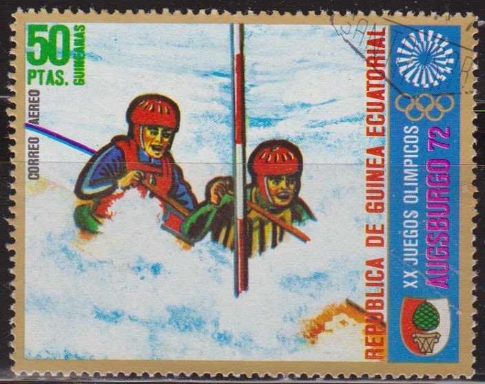z vendido Guinea Ecuatorial 1972 Michel 057 Sello * Juegos Olimpicos Augsburgo'72 Rafting Guinée Equatoriale Preobliteré Matasello de favor Preobliterado 